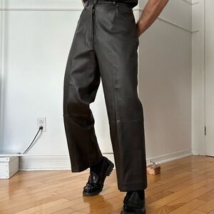 Sleek Black Leather Trousers